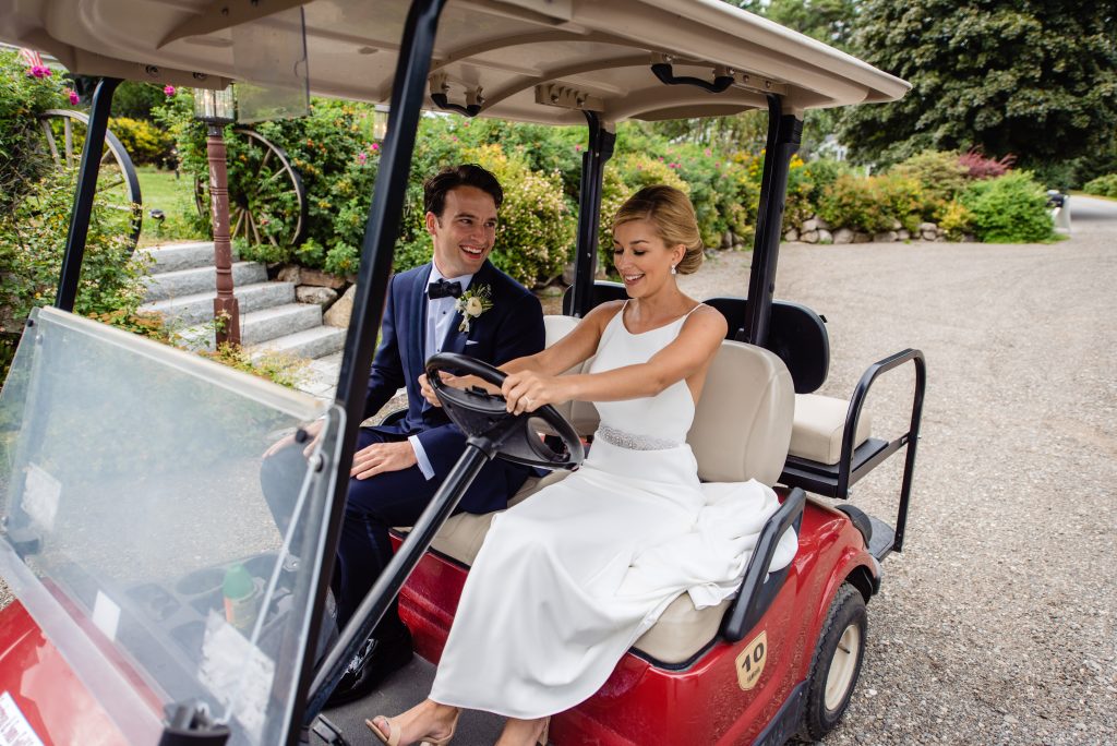 golf cart maine wedding